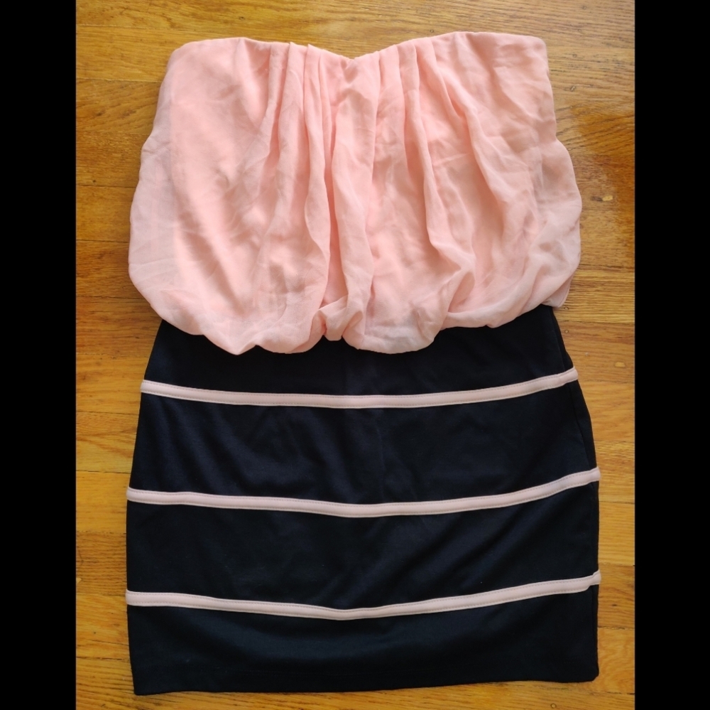 Coral Black Mini Dress